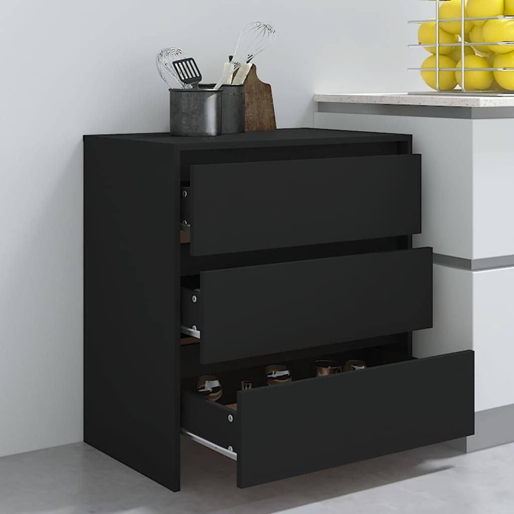 Sideboard Black 70x41x75 cm Engineered Wood