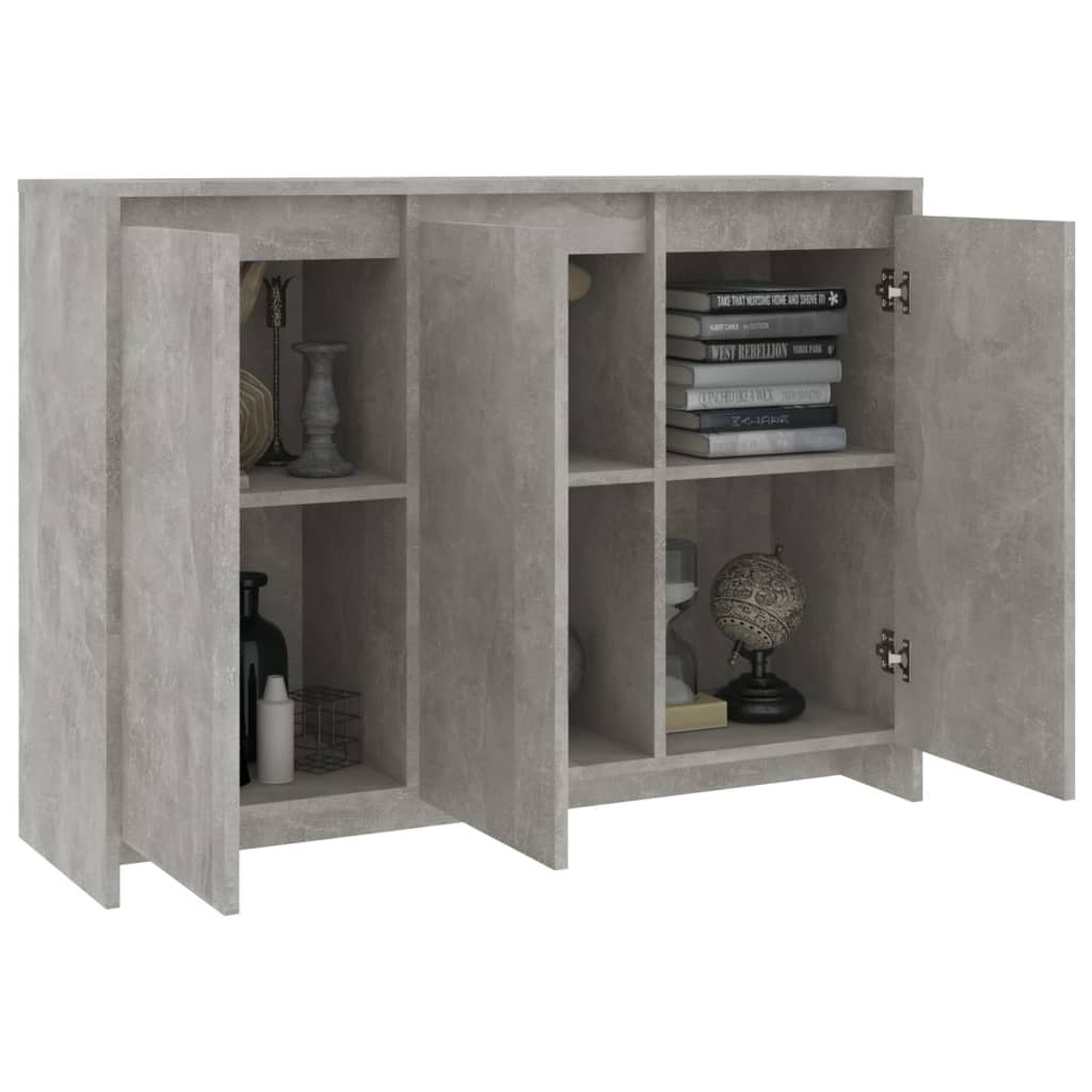Sideboard Concrete Grey 102x33x75 cm Engineered Wood