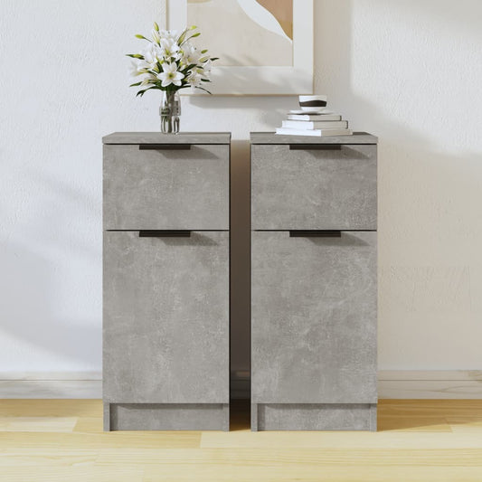 Sideboards 2 pcs Concrete Grey 30x30x70 cm Engineered Wood