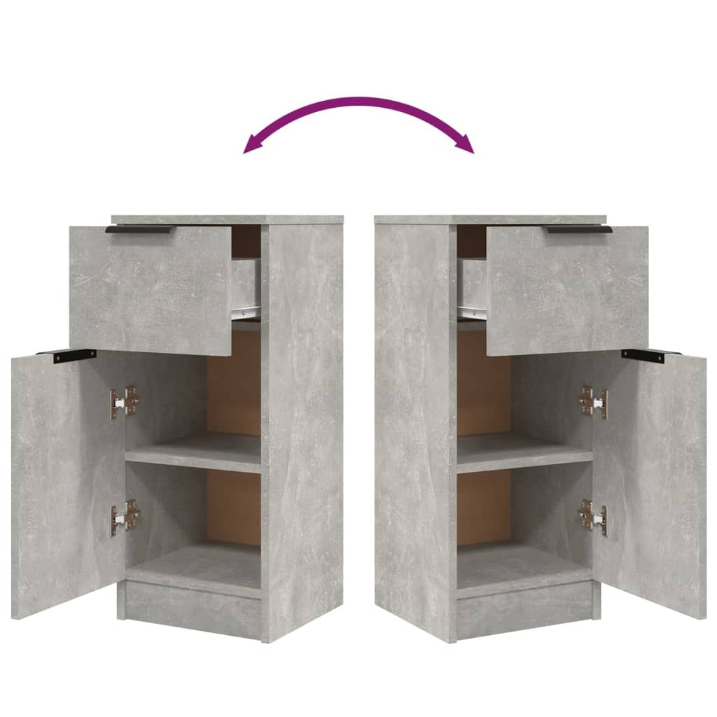 Sideboards 2 pcs Concrete Grey 30x30x70 cm Engineered Wood