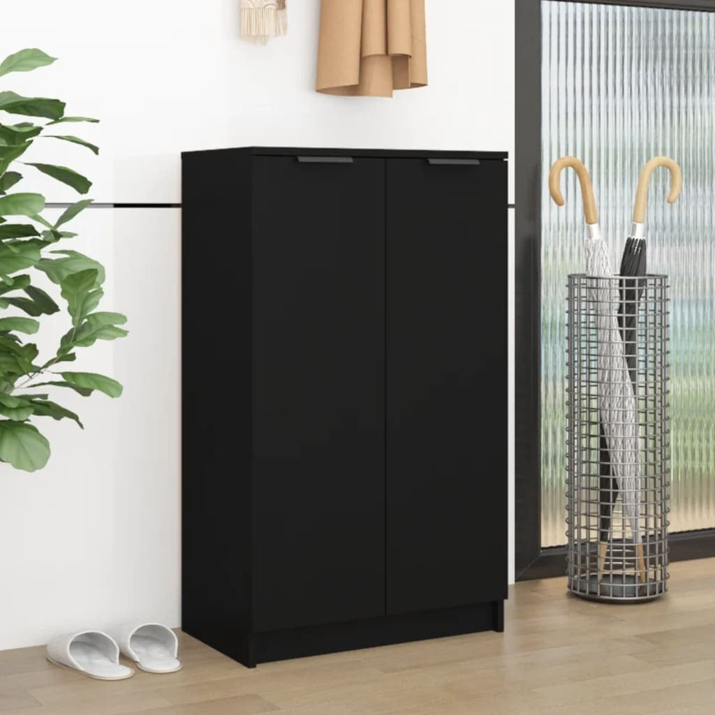 Shoe Cabinet Black 59x35x100 cm Engineered Wood