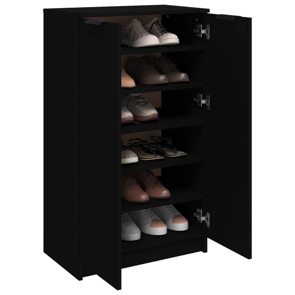 Shoe Cabinet Black 59x35x100 cm Engineered Wood