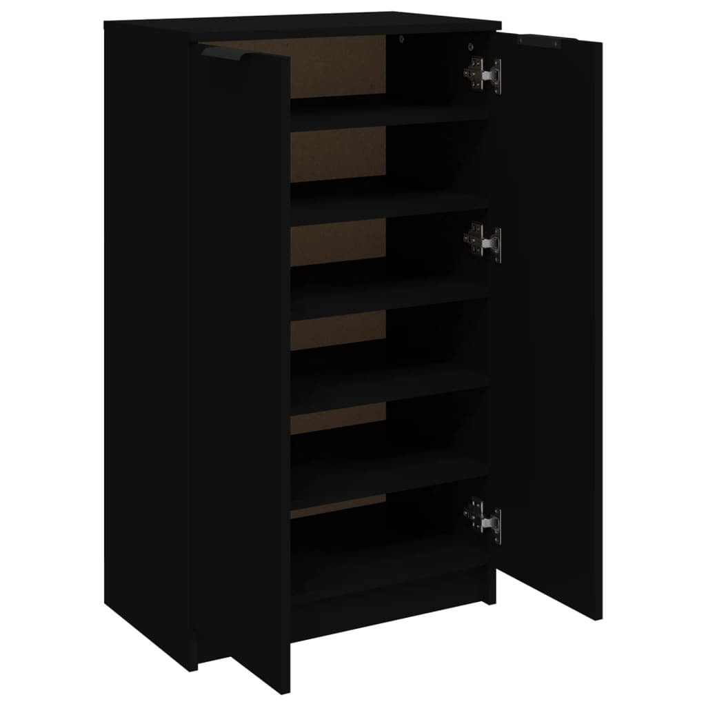 Shoe Cabinet Black 59x35x100 cm Engineered Wood