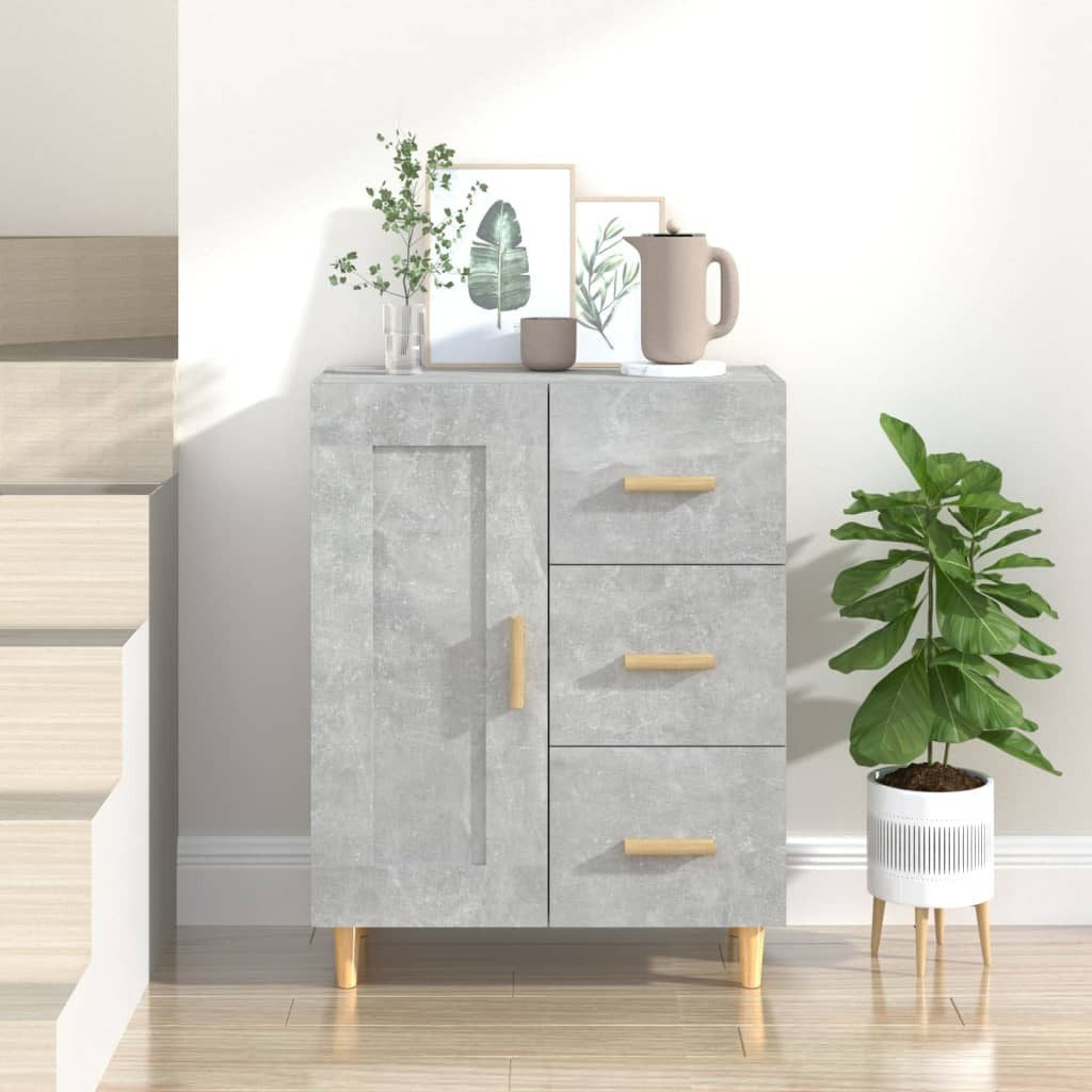 Sideboard Concrete Grey 69.5x34x90 cm Engineered Wood