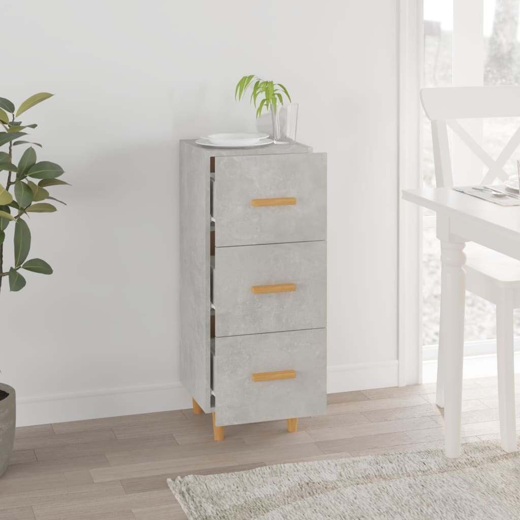 Sideboard Concrete Grey 34.5x34x90 cm Engineered Wood