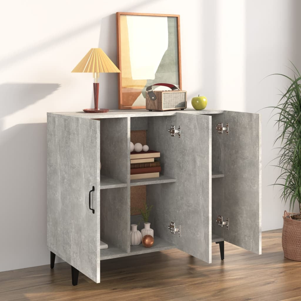 Sideboard Concrete Grey 90x34x80 cm Engineered Wood