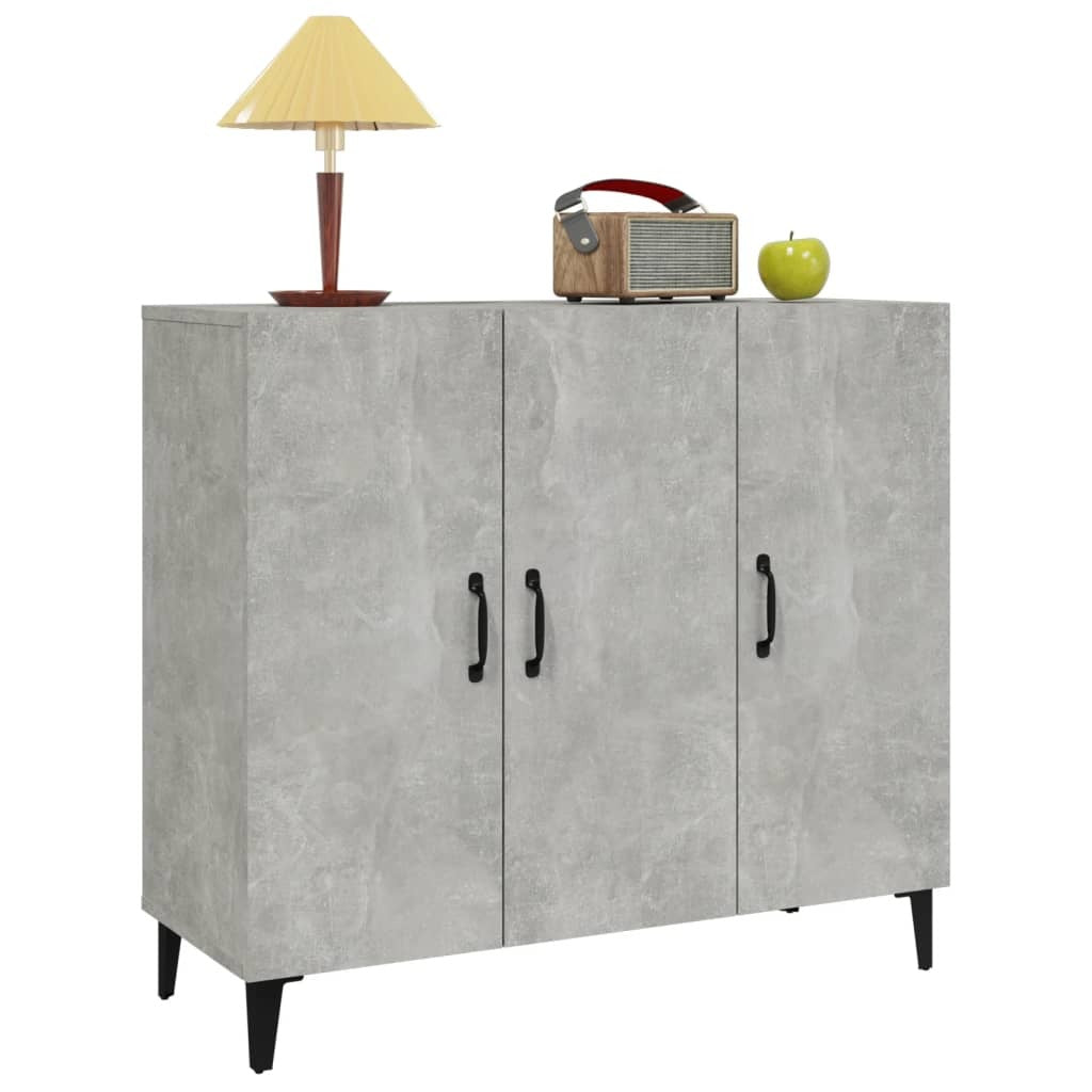 Sideboard Concrete Grey 90x34x80 cm Engineered Wood