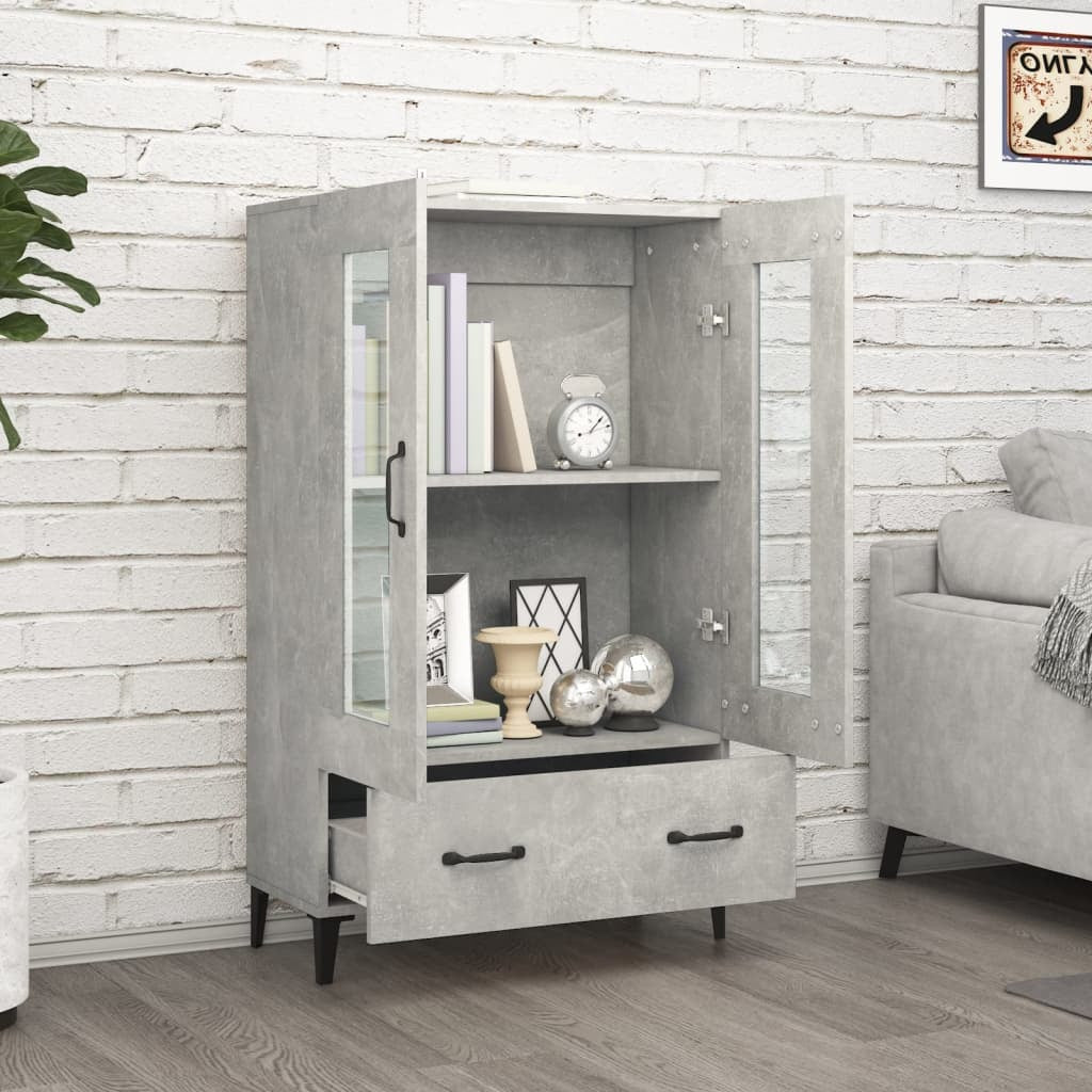 Highboard Concrete Grey 70x31x115 cm Engineered Wood