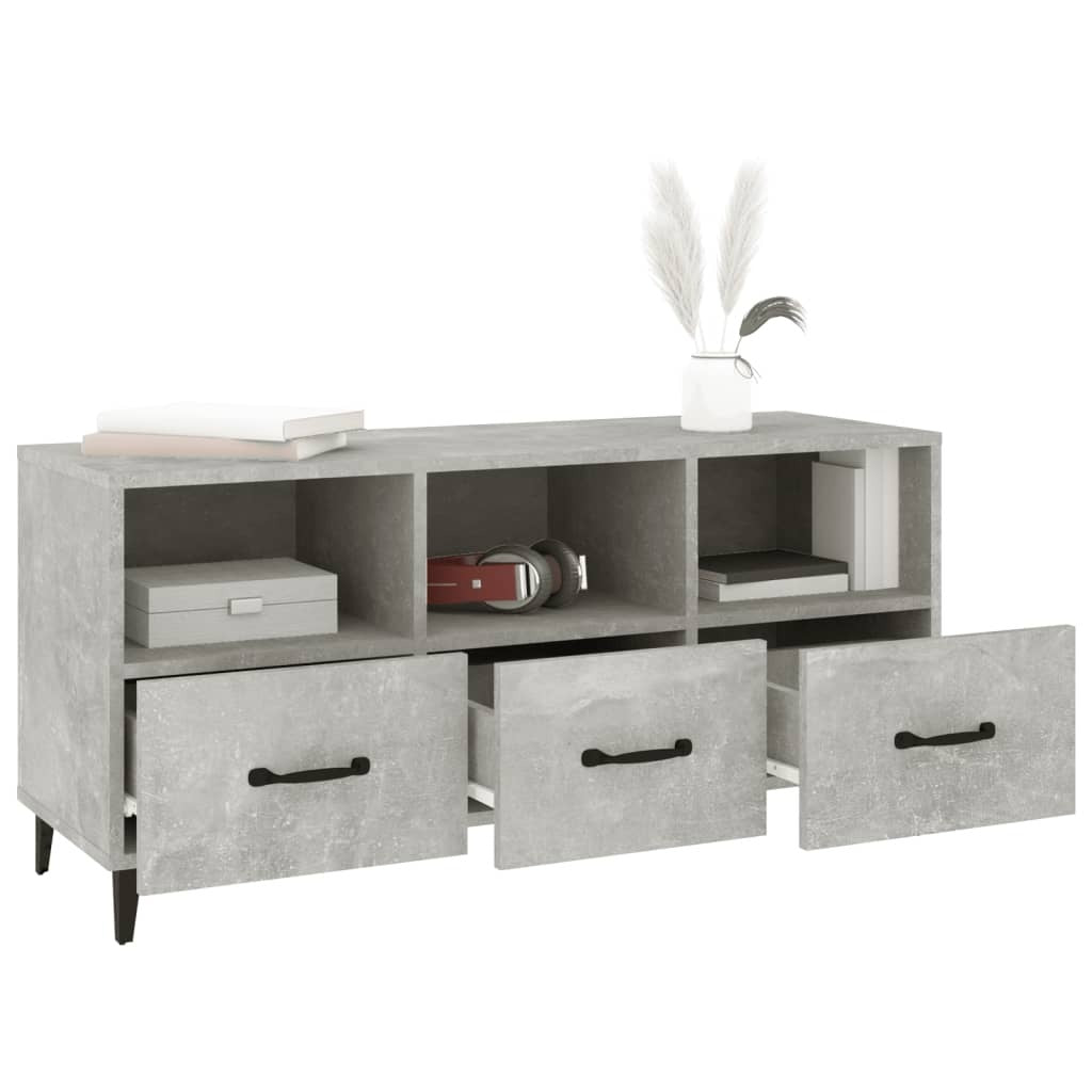 TV Cabinet Concrete Grey 102x35x50 cm Engineered Wood