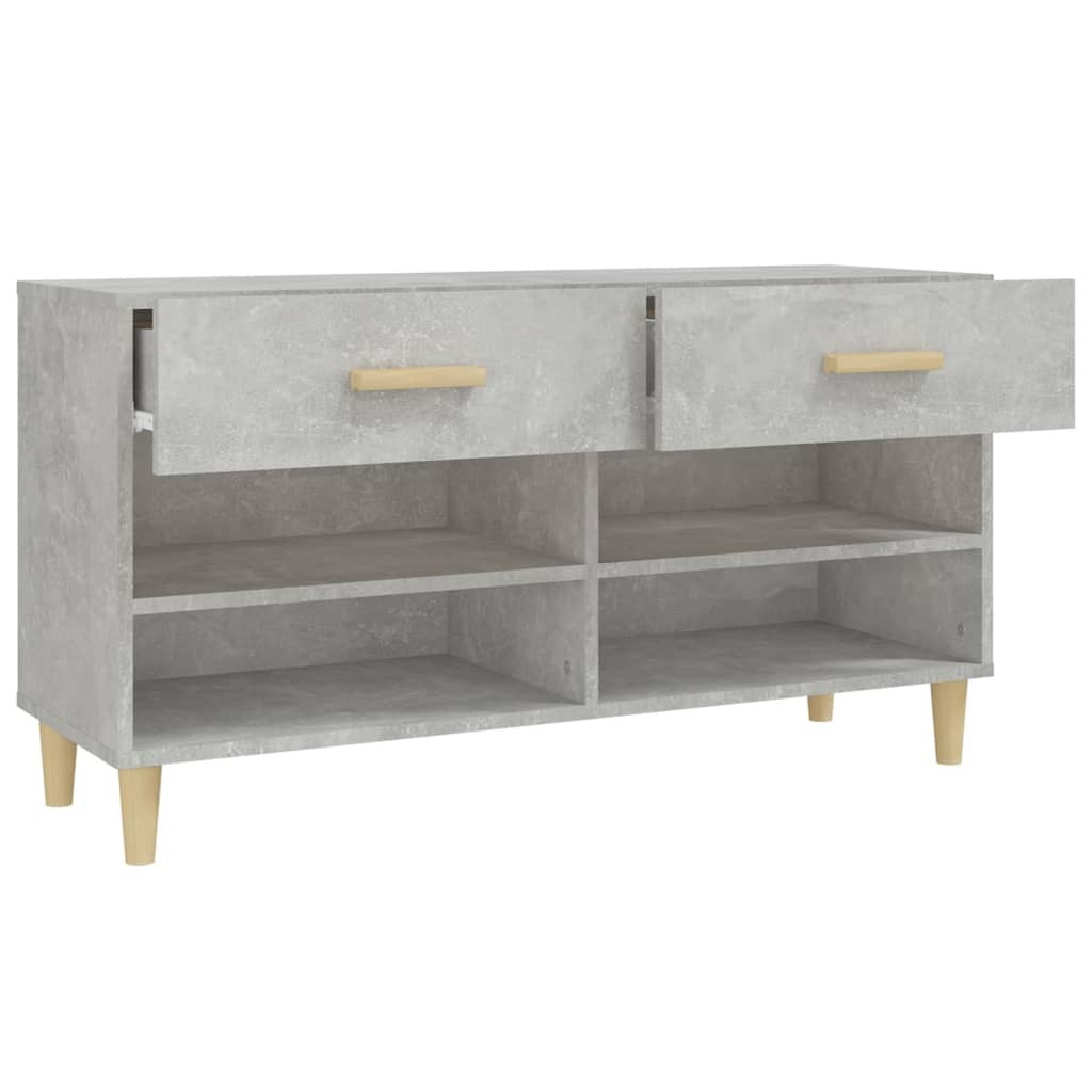Shoe Cabinet Concrete Grey 102x35x55 cm Engineered Wood