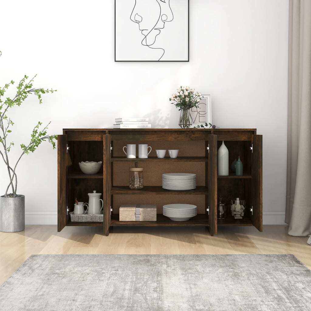 Sideboard Smoked Oak 135x41x75 cm Engineered Wood