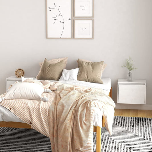 Wall Cabinets 2 pcs White 45x30x35 cm Solid Pinewood