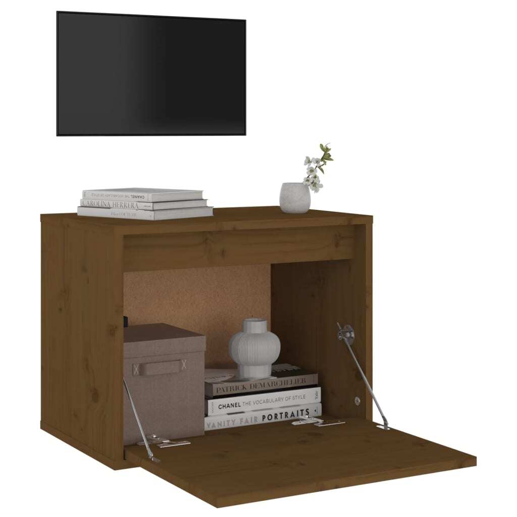 Wall Cabinet Honey Brown 45x30x35 cm Solid Pinewood