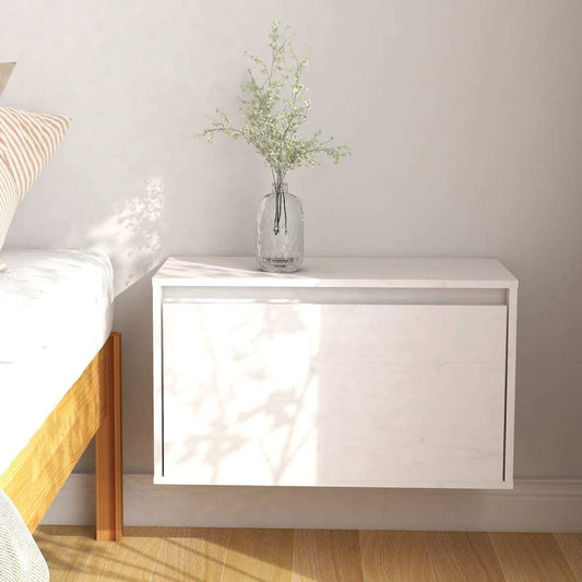 Wall Cabinet White 60x30x35 cm Solid Pinewood