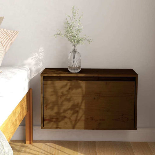 Wall Cabinet Honey Brown 60x30x35 cm Solid Pinewood