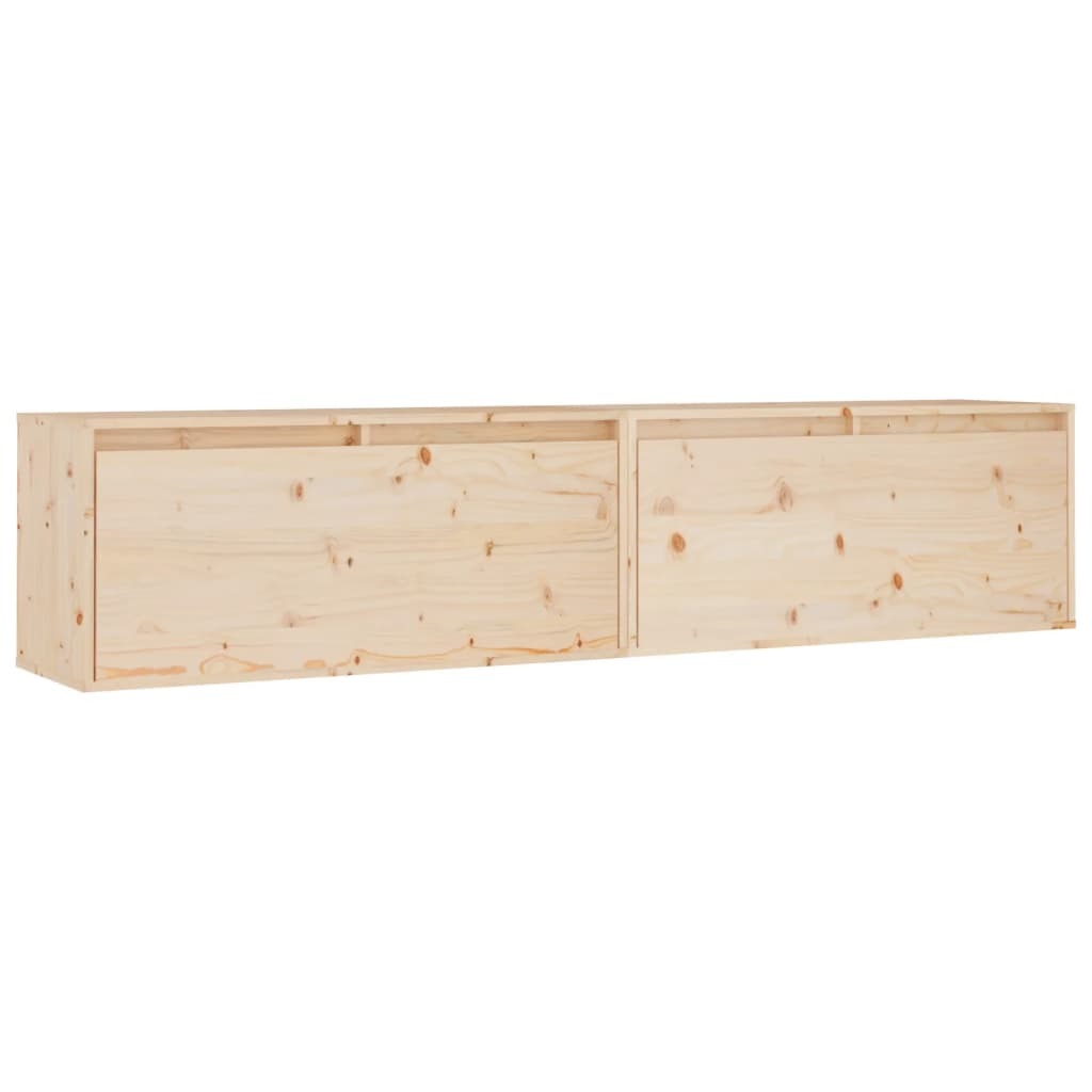 Wall Cabinets 2 pcs 80x30x35 cm Solid Wood Pine