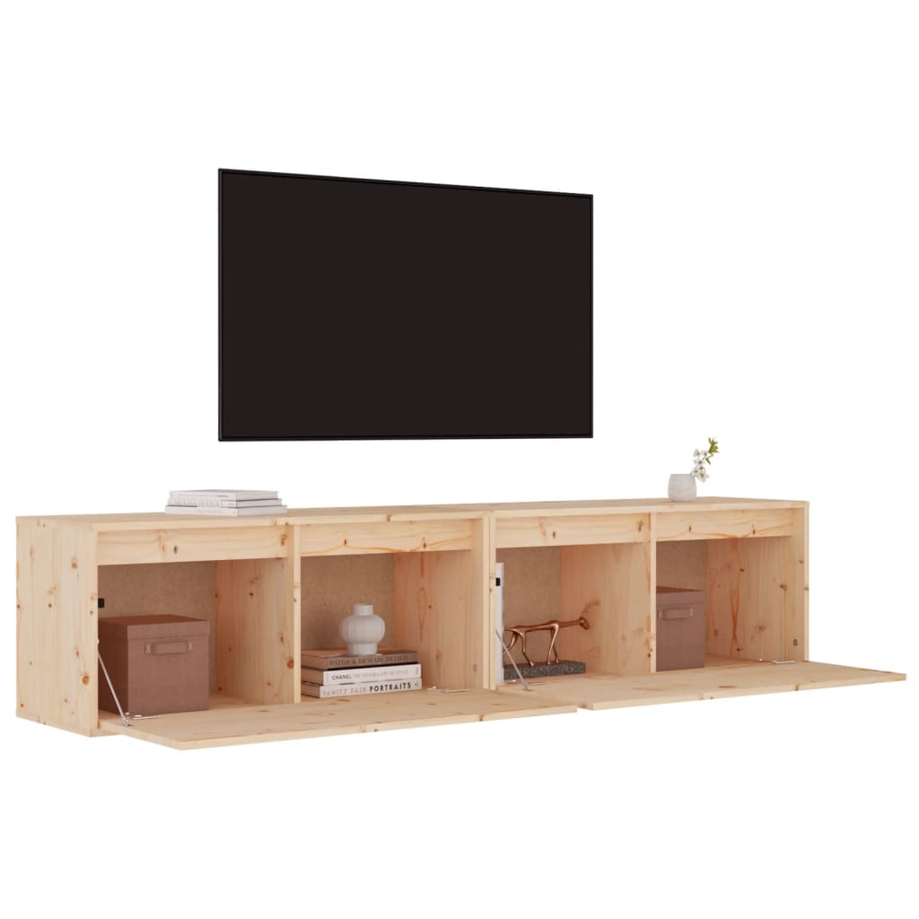 Wall Cabinets 2 pcs 80x30x35 cm Solid Wood Pine