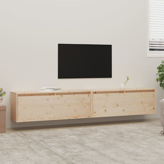 Wall Cabinets 2 pcs 100x30x35 cm Solid Wood Pine