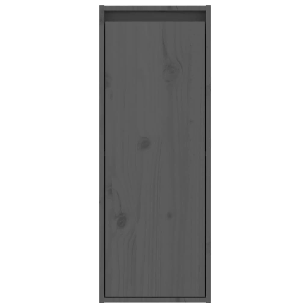 Wall Cabinet Grey 30x30x80 cm Solid Wood Pine