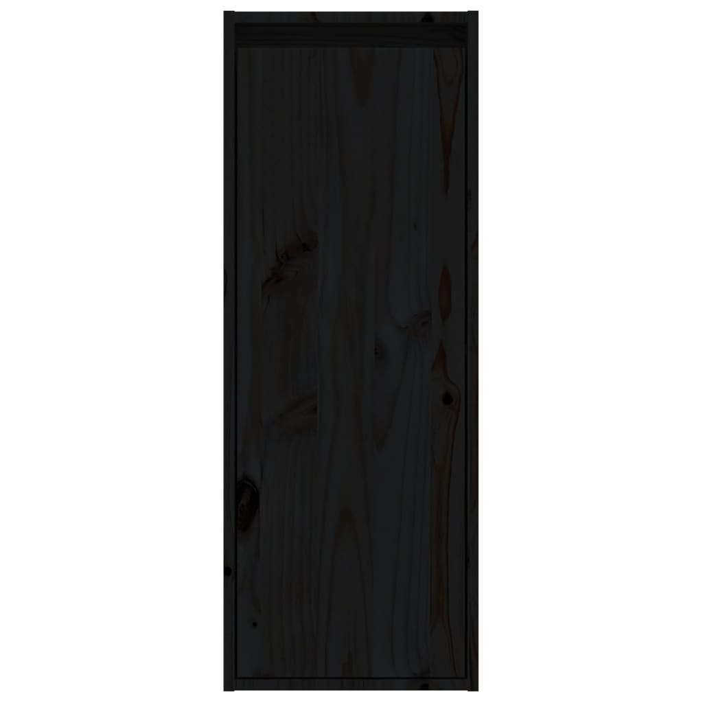 Wall Cabinets 2 pcs Black 30x30x80 cm Solid Wood Pine
