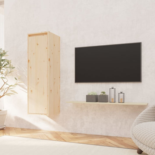 Wall Cabinet 30x30x100 cm Solid Pinewood