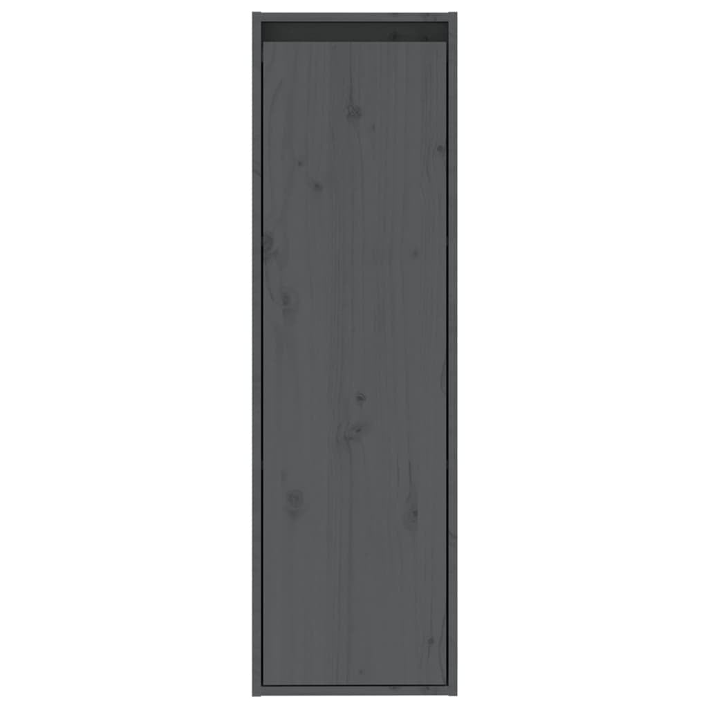 Wall Cabinets 2 pcs Grey 30x30x100 cm Solid Pinewood