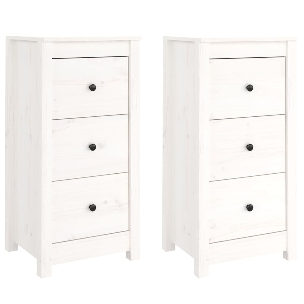 Sideboards 2 pcs White 40x35x80 cm Solid Wood Pine