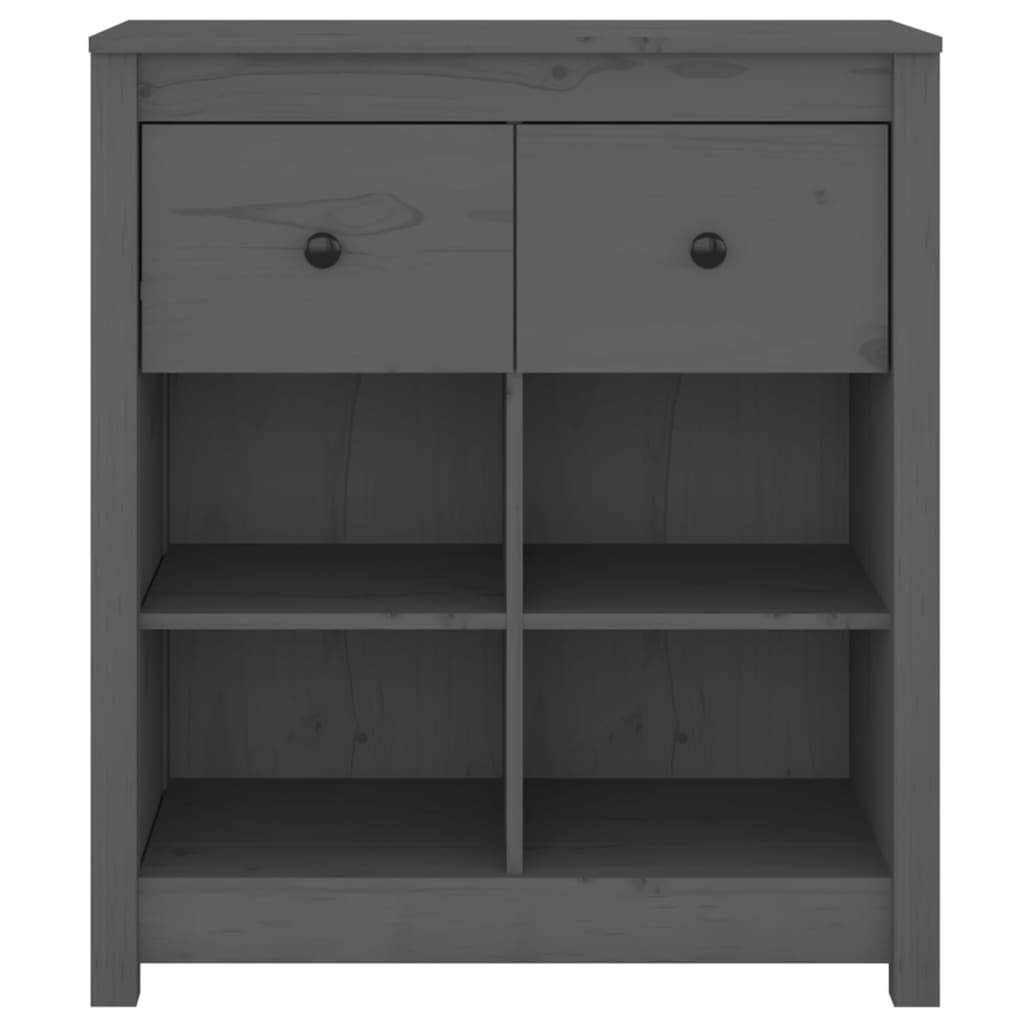 Sideboard Grey 70x35x80 cm Solid Wood Pine