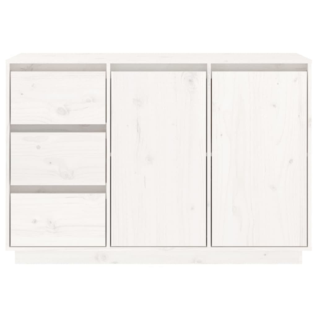 Sideboard White 111x34x75 cm Solid Wood Pine