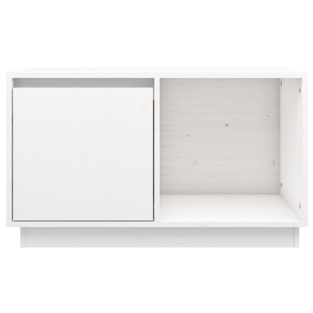 TV Cabinet White 74x35x44 cm Solid Wood Pine