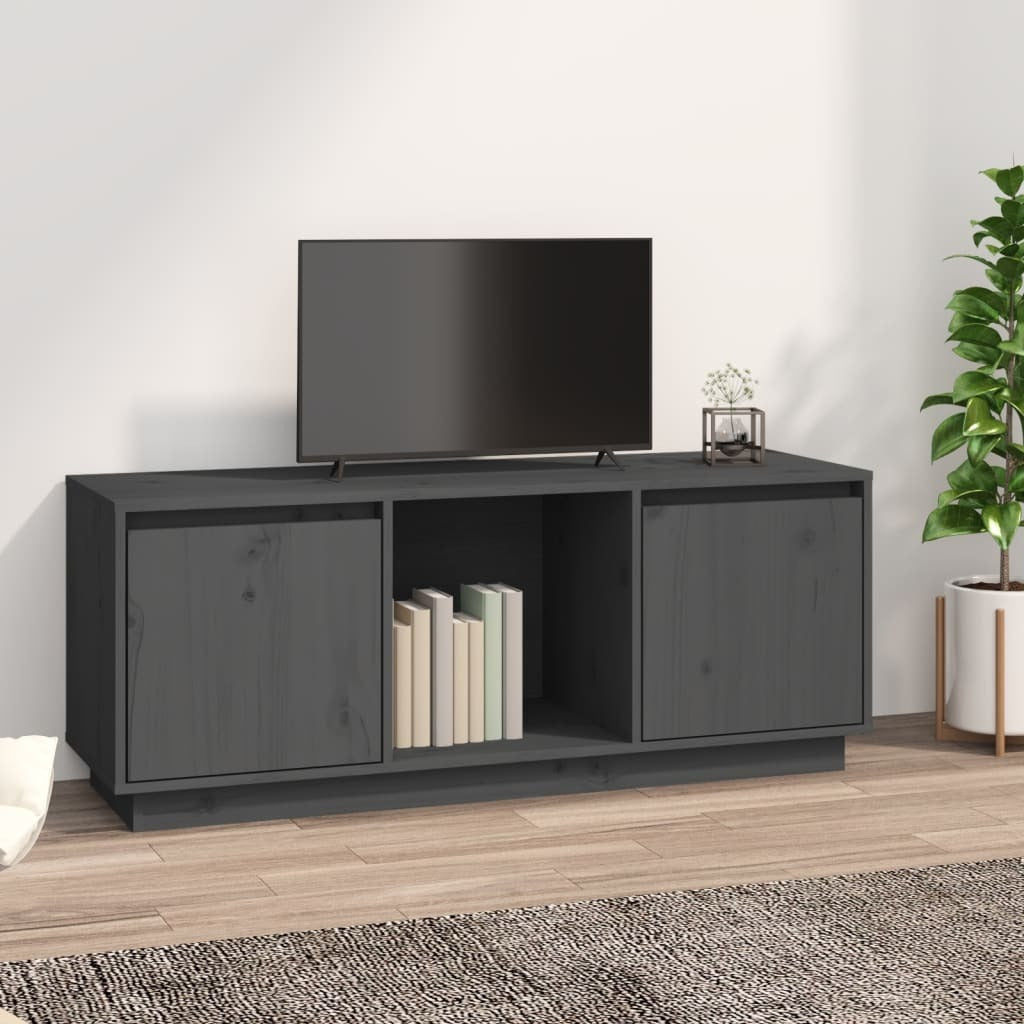 TV Cabinet Grey 110.5x35x44 cm Solid Wood Pine