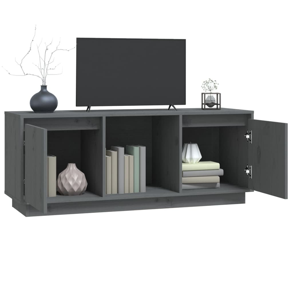 TV Cabinet Grey 110.5x35x44 cm Solid Wood Pine