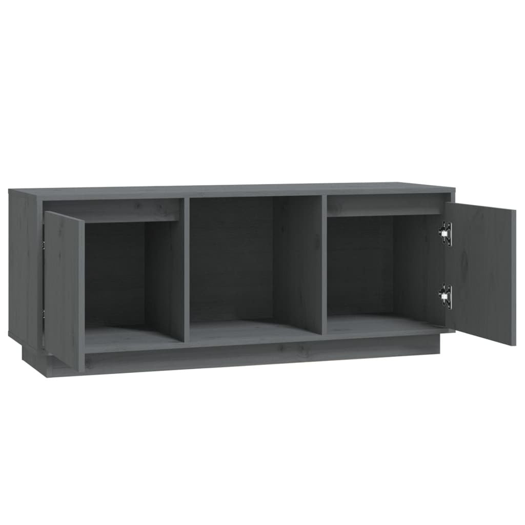 TV Cabinet Grey 110.5x35x44 cm Solid Wood Pine