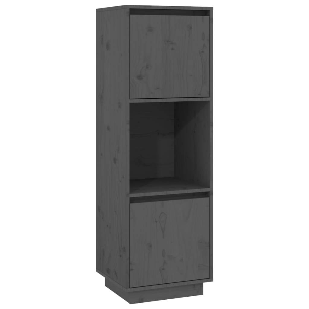 Highboard Grey 38x35x117 cm Solid Wood Pine