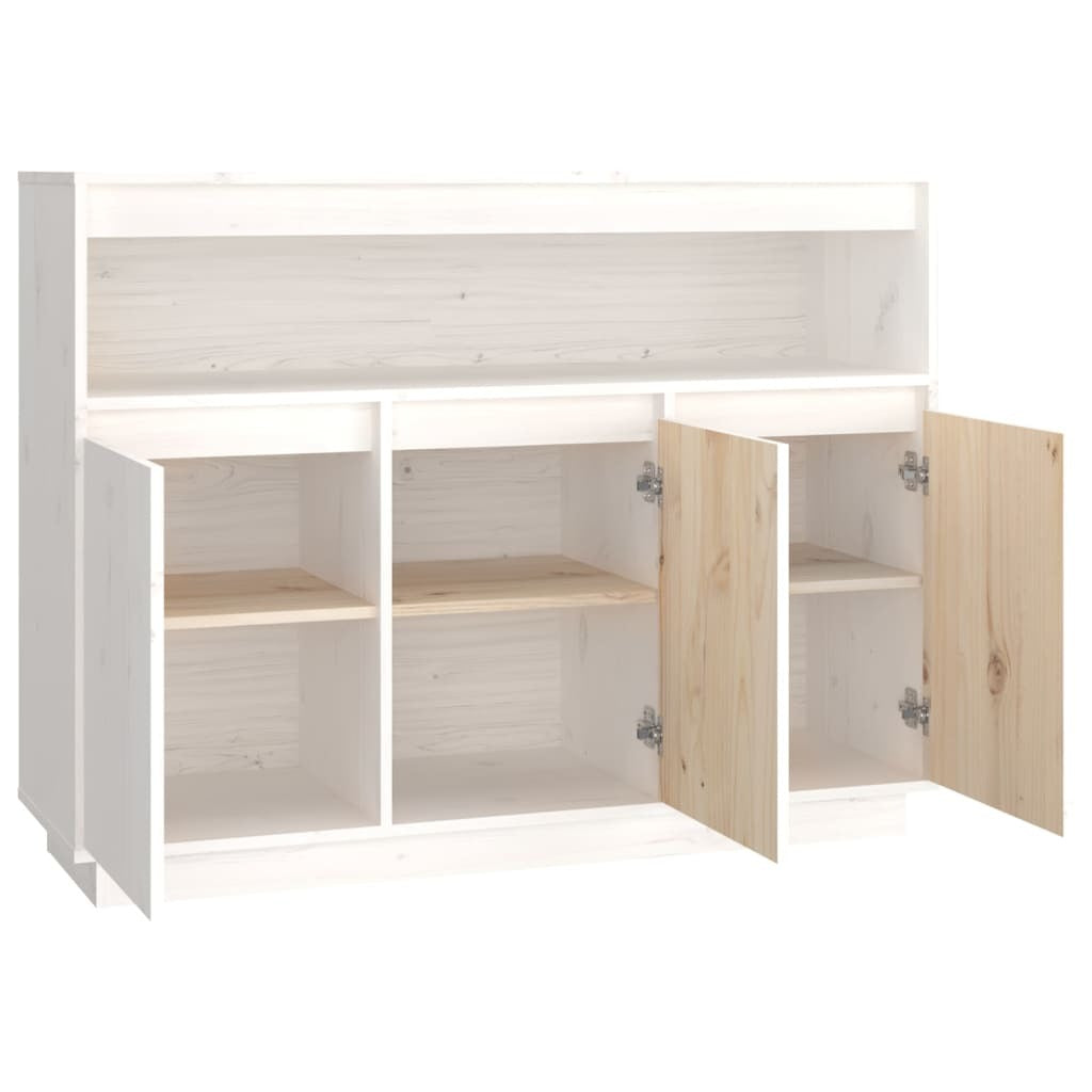 Sideboard White 104.5x34x80 cm Solid Wood Pine
