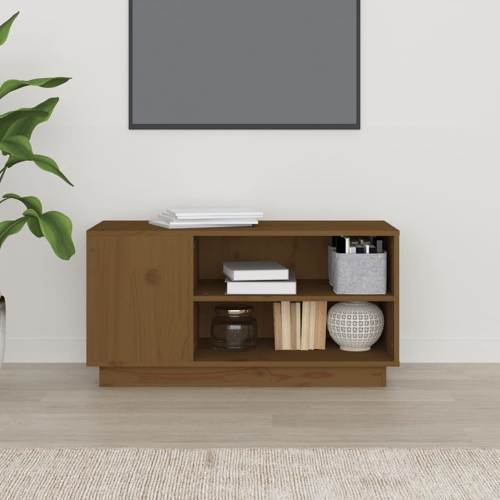 TV Cabinet Honey Brown 80x35x40.5 cm Solid Wood Pine