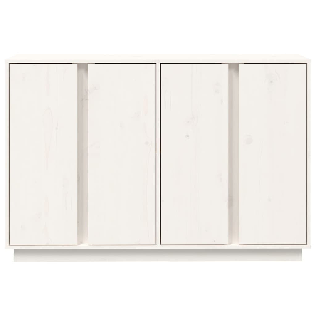Sideboard White 120x35x80 cm Solid Wood Pine