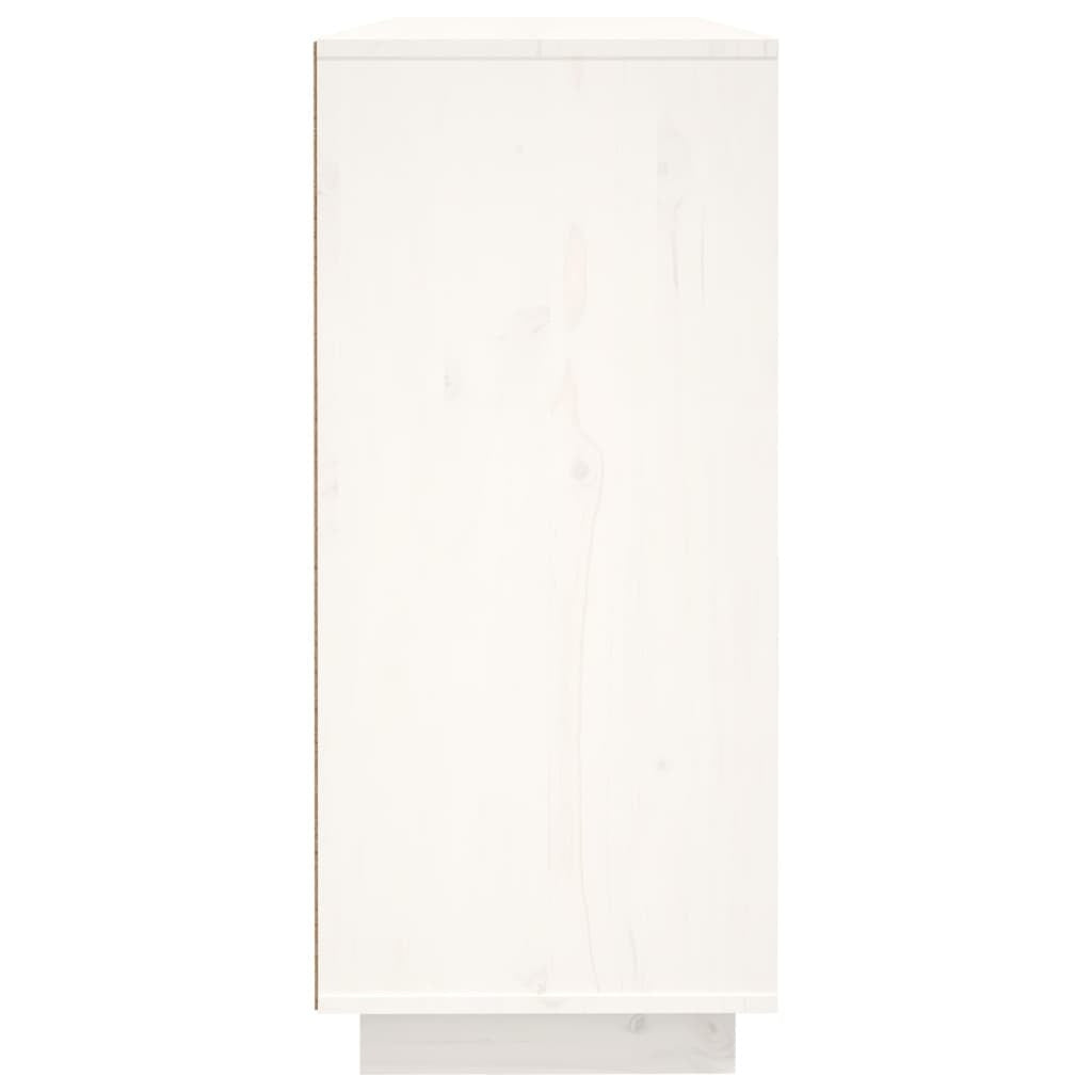 Sideboard White 120x35x80 cm Solid Wood Pine