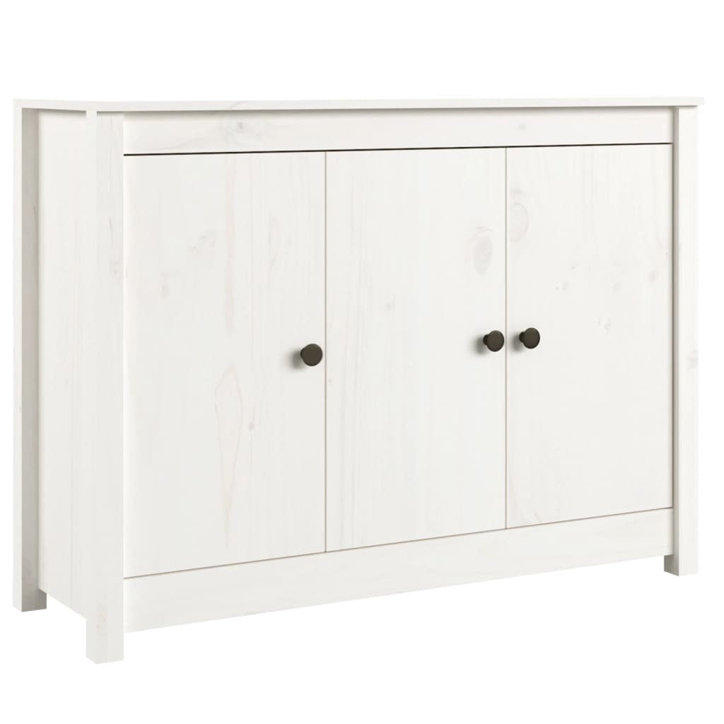 Sideboard White 100x35x74 cm Solid Wood Pine