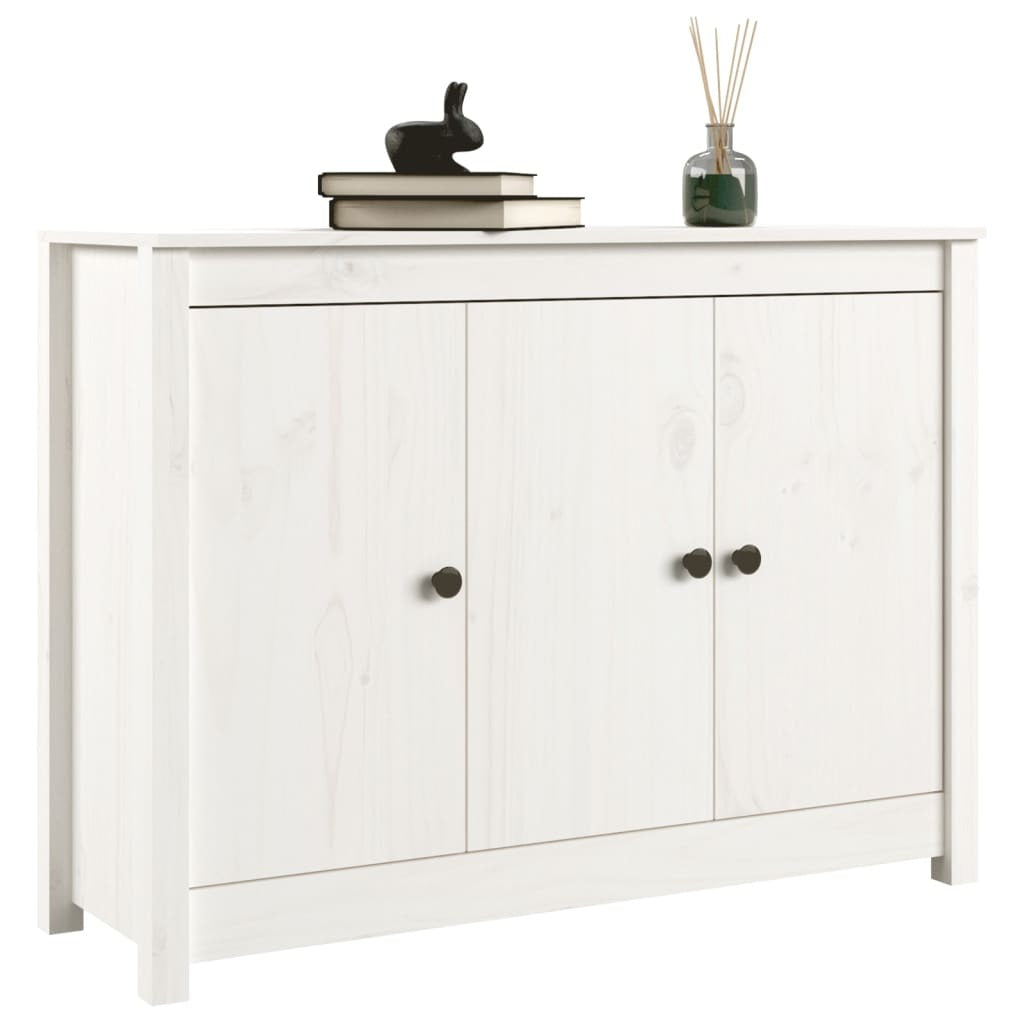 Sideboard White 100x35x74 cm Solid Wood Pine