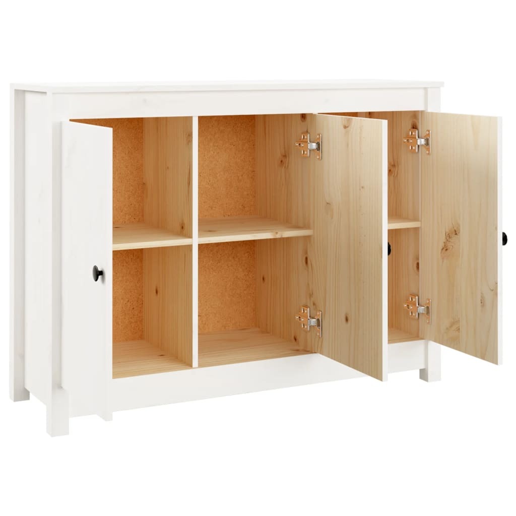 Sideboard White 100x35x74 cm Solid Wood Pine