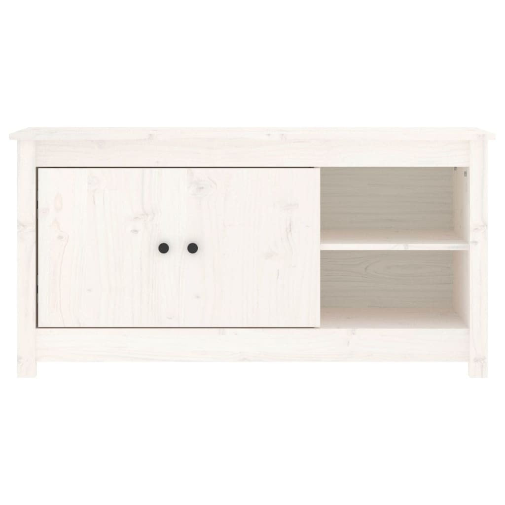 TV Cabinet White 103x36.5x52 cm Solid Wood Pine