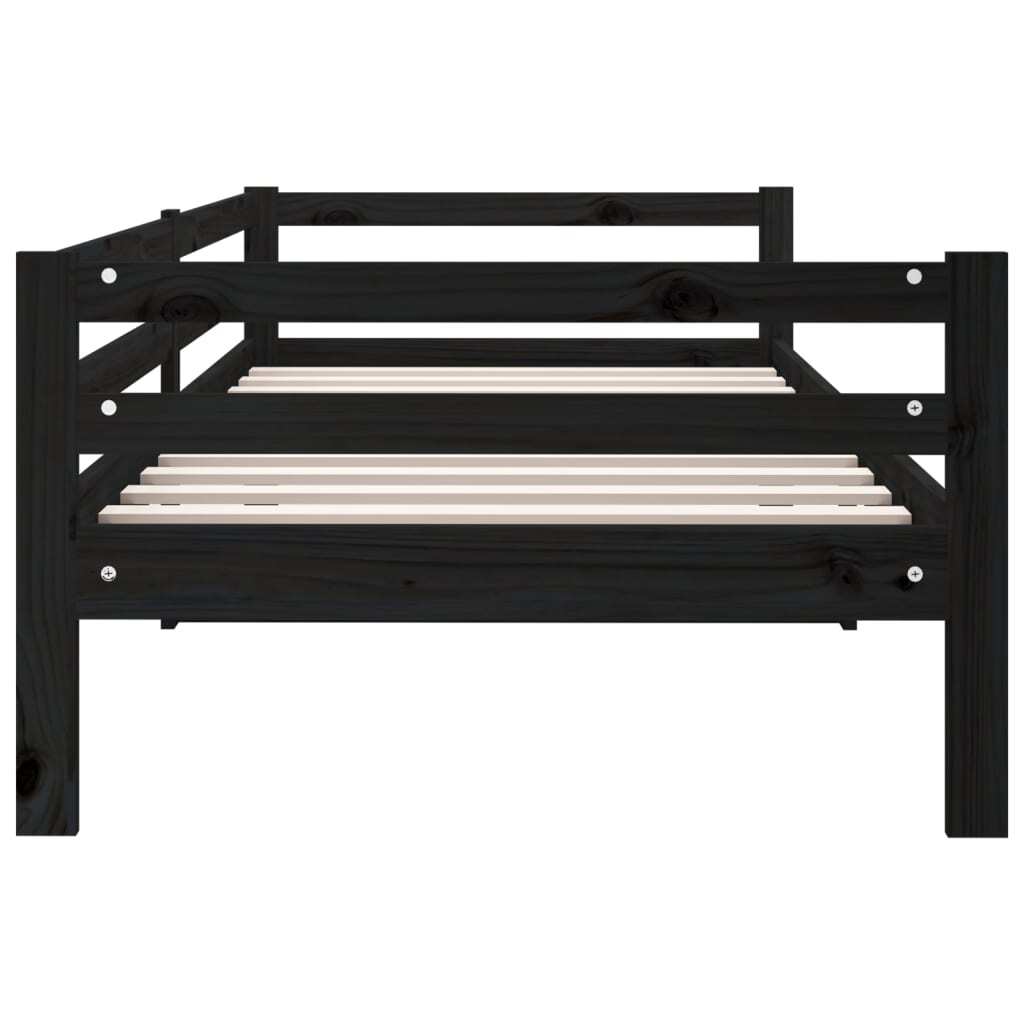 Day Bed without Mattress Black 90x190cm Solid Wood Pine