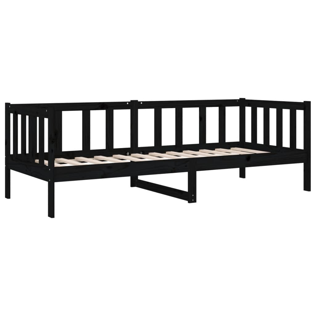 Day Bed without Mattress Black 80x200cm Solid Wood Pine