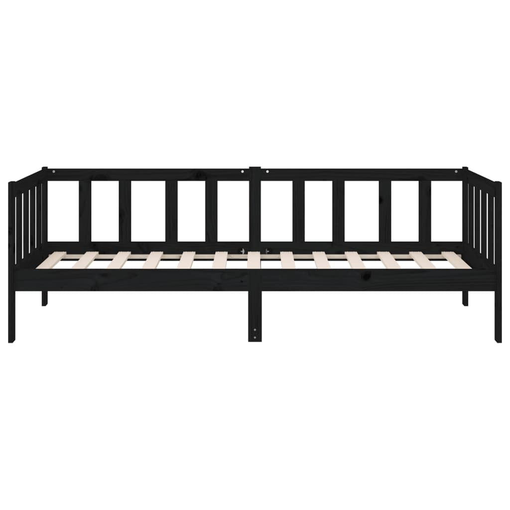 Day Bed without Mattress Black 80x200cm Solid Wood Pine