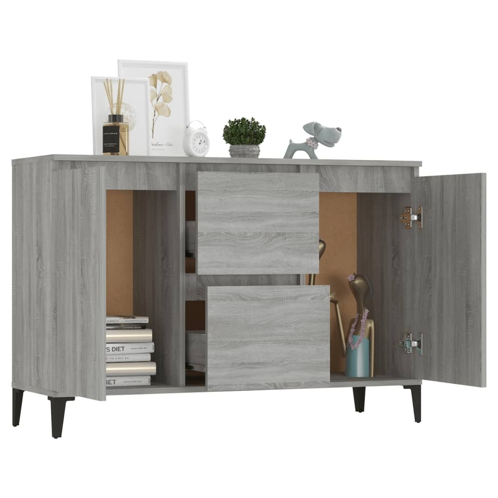 Sideboard Grey Sonoma 102x35x70 cm Engineered Wood