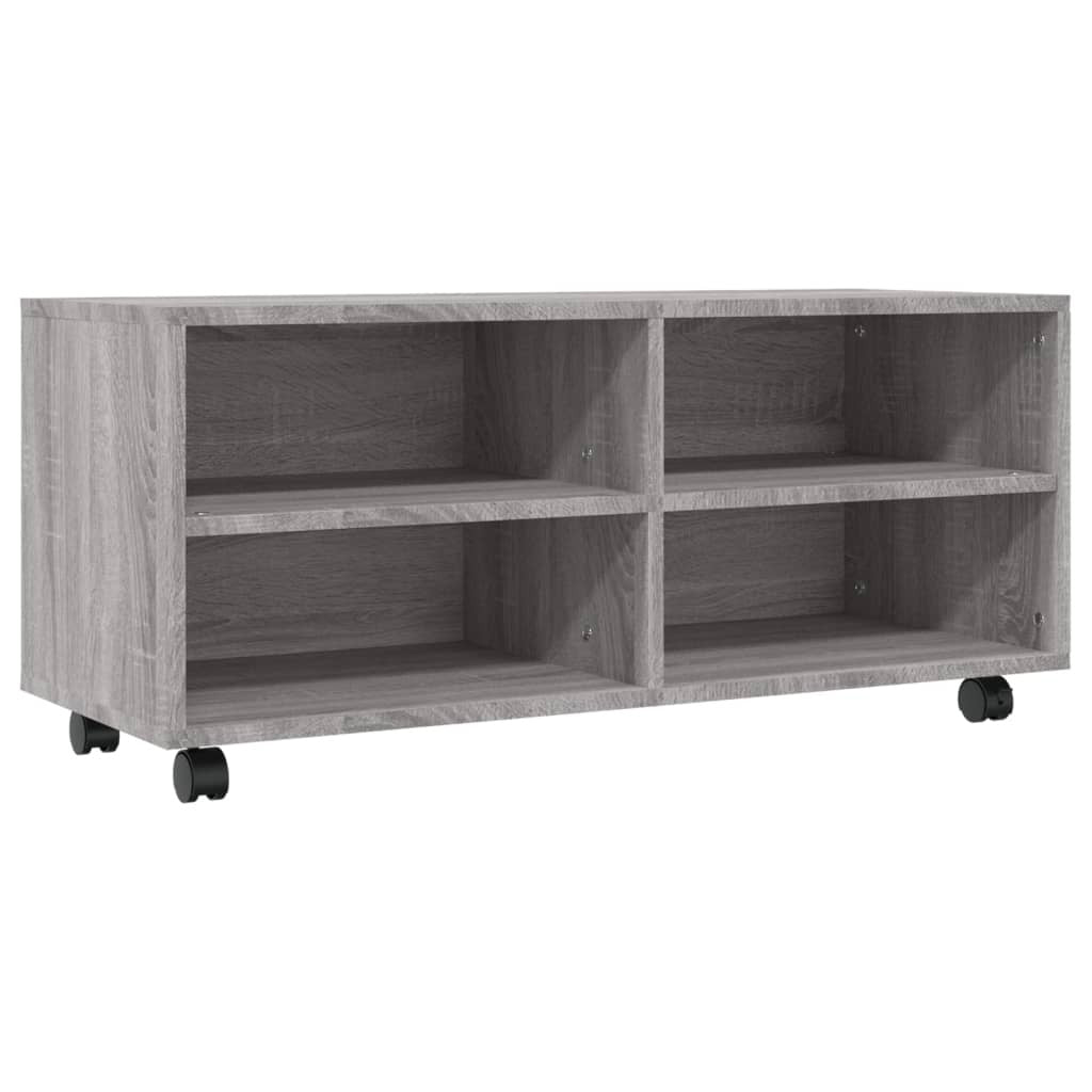 TV Cabinet with Castors Grey Sonoma 90x35x35 cm Engineered Wood