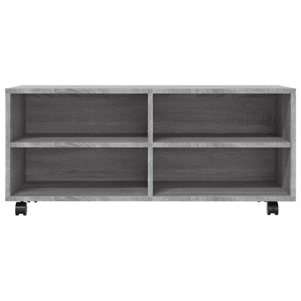 TV Cabinet with Castors Grey Sonoma 90x35x35 cm Engineered Wood