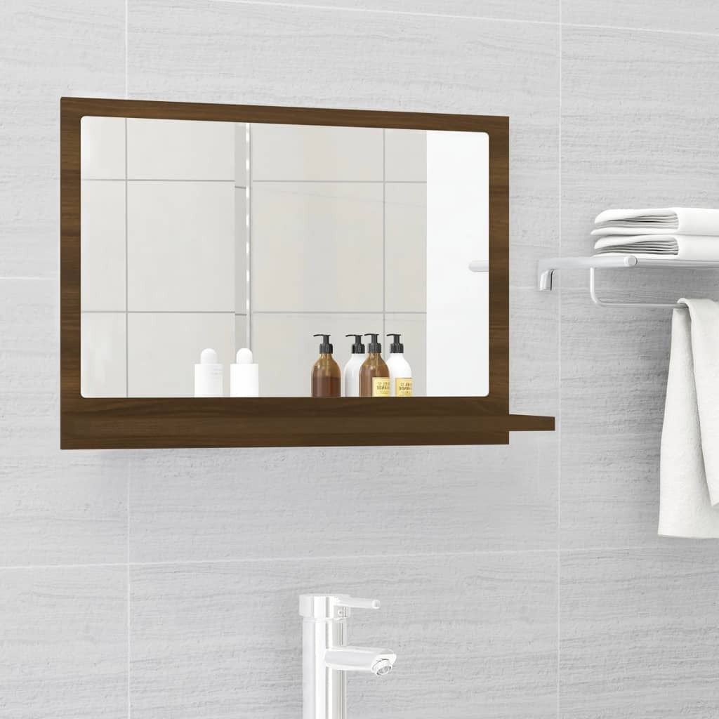 Bathroom Mirror Brown Oak 60x10.5x37 cm Engineered Wood
