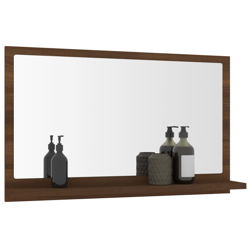 Bathroom Mirror Brown Oak 60x10.5x37 cm Engineered Wood
